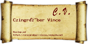 Czingráber Vince névjegykártya