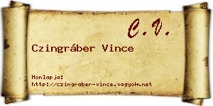 Czingráber Vince névjegykártya